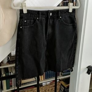 Black Denim Mini Skirt